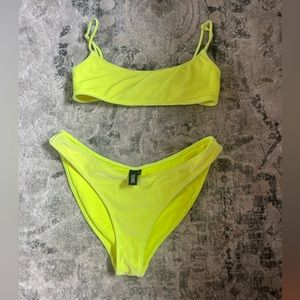 Size medium neon yellow triangl bathing suit
